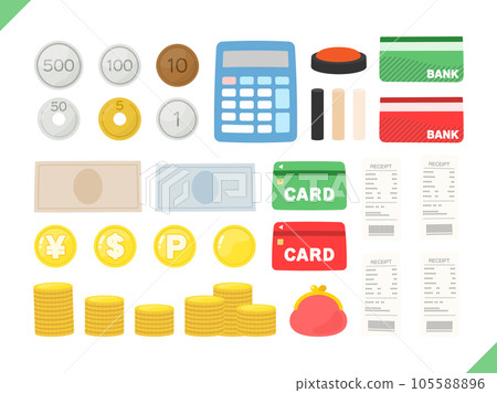 Illustration material set of goods related to money Illustration material set of goods related to money 105588896