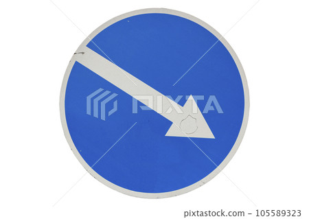 Road sign 'Keep Right' isolated on white Road sign 'Keep Right' isolated on white 105589323