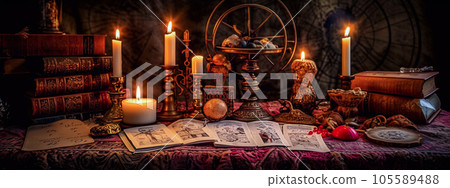 Esoteric concept and astrology, Fortune telling tarot cards predictions Esoteric concept and astrology, Fortune telling tarot cards predictions 105589488
