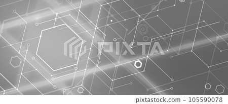 Abstract hexagon background. Technology poligonal design. Digital futuristic minimalism Abstract hexagon background. Technology poligonal design. Digital futuristic minimalism 105590078
