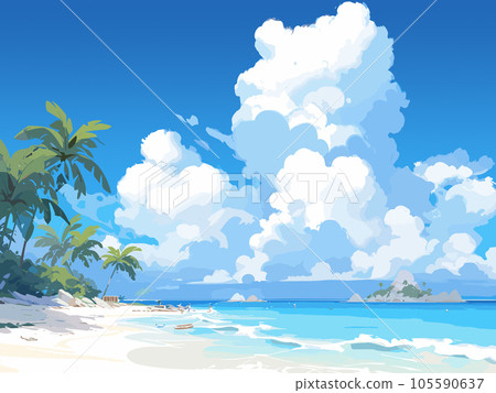 夏天海和藍天 105590637
