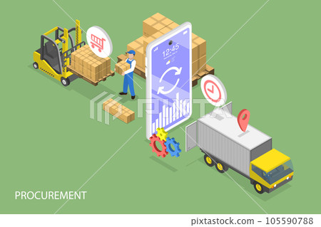 3D Isometric Flat Vector Conceptual Illustration of Effective Procurement Process 3D Isometric Flat Vector Conceptual Illustration of Effective Procurement Process 105590788