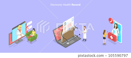 3D Isometric Flat Vector Conceptual Illustration of Electronic Health Record 3D Isometric Flat Vector Conceptual Illustration of Electronic Health Record 105590797