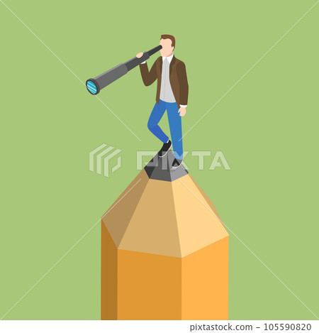 3D Isometric Flat Vector Conceptual Illustration of Content Creator 105590820