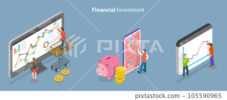 3D Isometric Flat Vector Conceptual Illustration of Financial Investment 3D Isometric Flat Vector Conceptual Illustration of Financial Investment 105590965