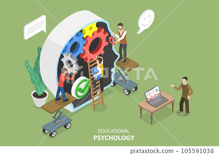 3D Isometric Flat Vector Conceptual Illustration of Educational Psychology 105591038