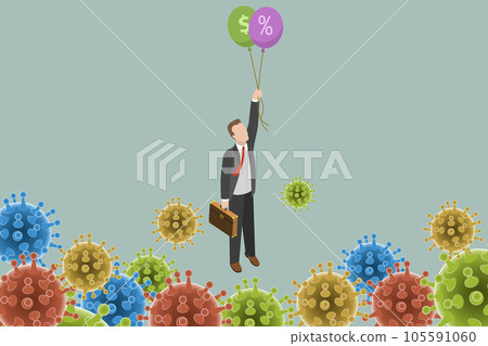 3D Isometric Flat Vector Conceptual Illustration of Coronavirus Tax Relief 105591060