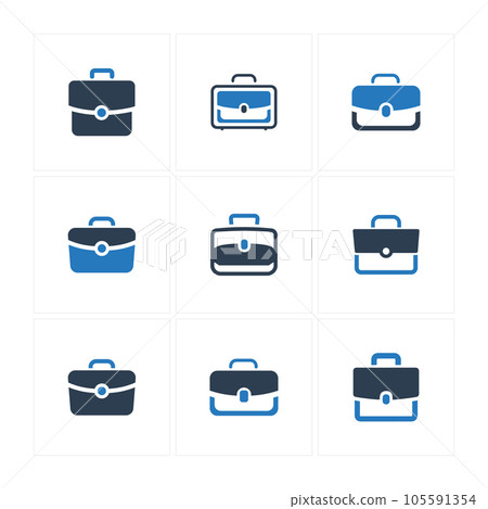Office Bag Icons - Blue Version Office Bag Icons - Blue Version 105591354
