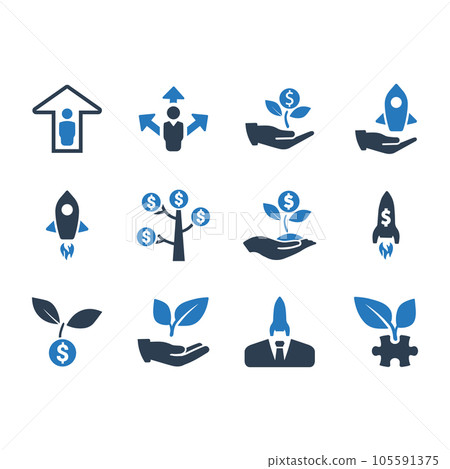 Business Startup Icons - Blue Version Business Startup Icons - Blue Version 105591375