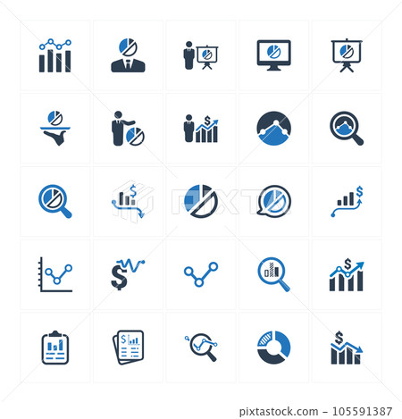 Graph and Diagram Icons_ Blue Version (Set 1) Graph and Diagram Icons_ Blue Version (Set 1) 105591387