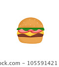 Burger cartoon isolated on white background  105591421