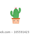 Cute cactus character  105591423