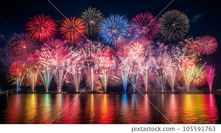 Carefully selected vivid fireworks 105591763