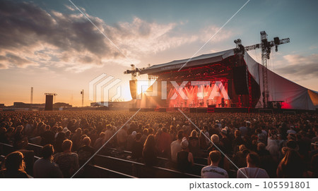 Exciting outdoor festival venue Exciting outdoor festival venue 105591801
