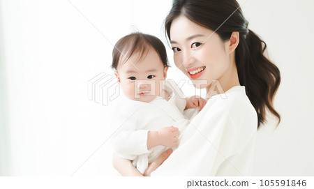Baby mom and smiling mom 105591846