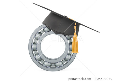 Ball-bearing with graduation cap. 3D rendering 105592079