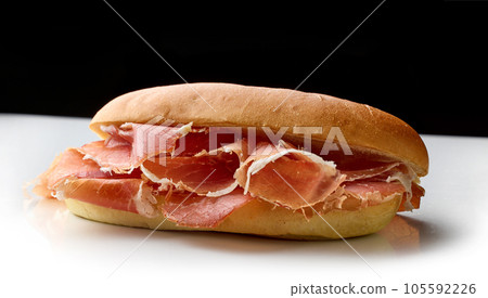 sandwich with sliced spanish iberico ham sandwich with sliced spanish iberico ham 105592226