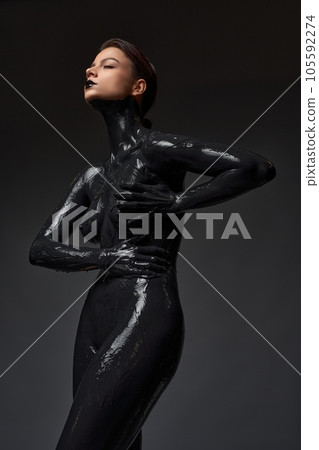 Ink the hole body of a woman with sadness and suffering Ink the hole body of a woman with sadness and suffering 105592274
