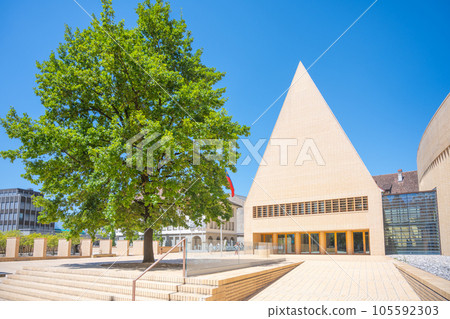 The Landtag of the Principality of Liechtenstein - building of Parliament in Vaduz, Liechtenstein 105592303