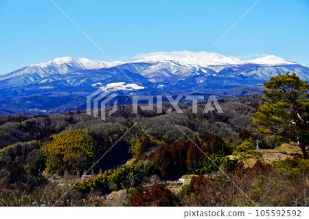 從福島縣二本松市二本松城公園看到的阿達多拉山脈 從福島縣二本松市二本松城公園看到的阿達多拉山脈 105592592