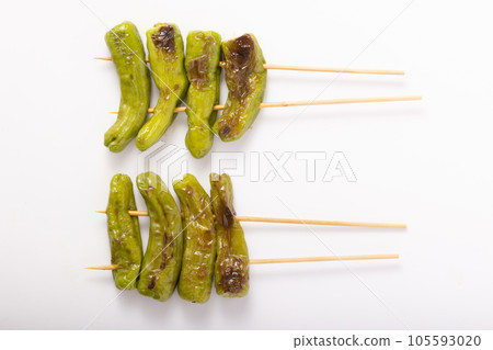 Green pepper skewers Green pepper skewers 105593020