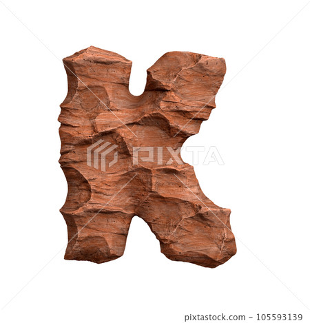 Desert sandstone letter K - Capital 3d red rock font - suitable for Arizona, geology or desert related subjects Desert sandstone letter K - Capital 3d red rock font - suitable for Arizona, geology or desert related subjects 105593139