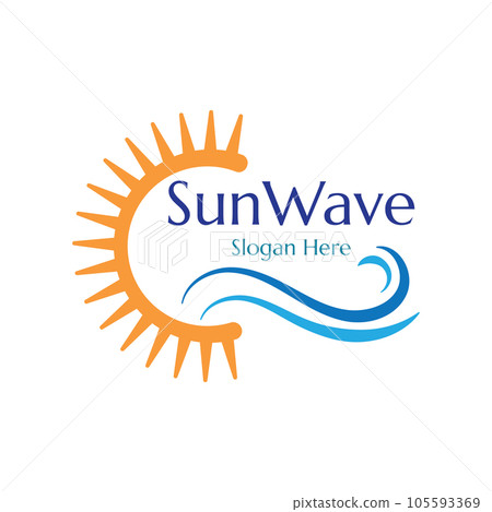 sun and waves illustration design vector template sun and waves illustration design vector template 105593369