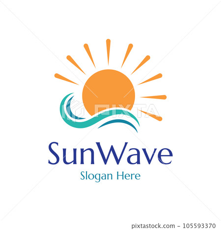 sun and waves illustration design vector template sun and waves illustration design vector template 105593370