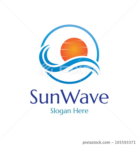 sun and waves illustration design vector template sun and waves illustration design vector template 105593371