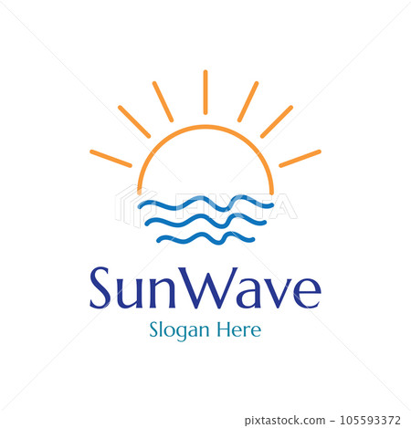 sun and waves illustration design vector template sun and waves illustration design vector template 105593372