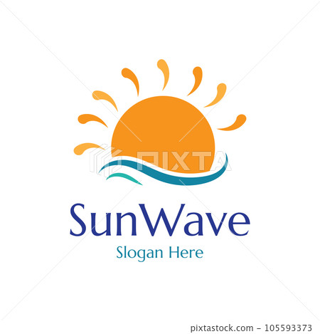 sun and waves illustration design vector template sun and waves illustration design vector template 105593373