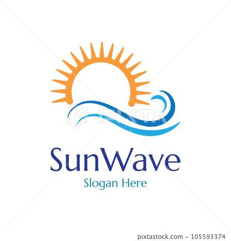 sun and waves illustration design vector template sun and waves illustration design vector template 105593374