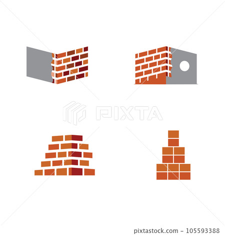Brick wall icon vector Brick wall icon vector 105593388