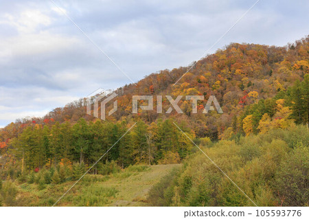 夕張秋波樓水庫紅葉“北海道之秋” 105593776