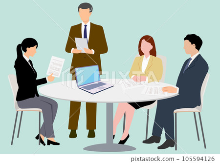 Stylish illustration of business people having a meeting Stylish illustration of business people having a meeting 105594126