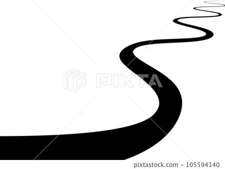 一條漫長蜿蜒的道路的輪廓。一條繞行也是一種體驗的路線。 105594140