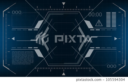 HUD sci-fi interface screen view blue design virtual reality futuristic technology display vector 105594304