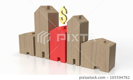 The home wood and dollar symbol for property Business concept 3d rendering The home wood and dollar symbol for property Business concept 3d rendering 105594762