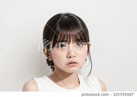 A girl with a sad face after being abused AI generated 105595087