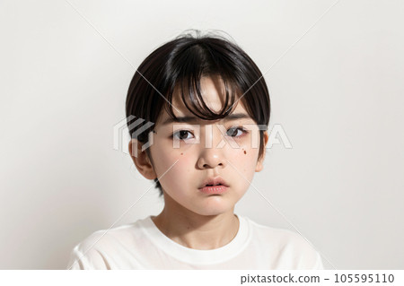 被虐待後表情悲傷的男孩 AI 生成 105595110