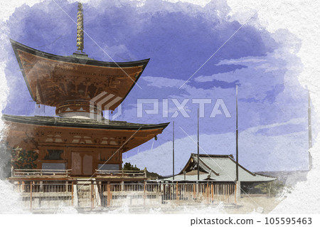 岡山縣淺口市水彩畫妙院多寶塔 岡山縣淺口市水彩畫妙院多寶塔 105595463