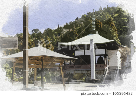 水彩風格的明院地藏堂（岡山縣淺口市） 105595482