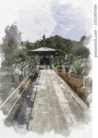 水彩風格的明院地藏堂(岡山縣淺口市) 水彩風格的明院地藏堂(岡山縣淺口市) 105595484
