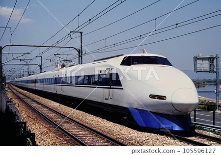 Series 100 Hikari running near Yamazaki between Stock Photo