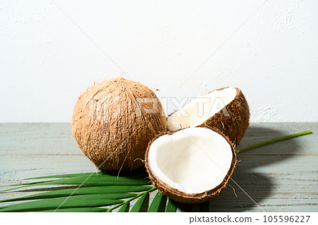 Coconut split in half Coconut split in half 105596227