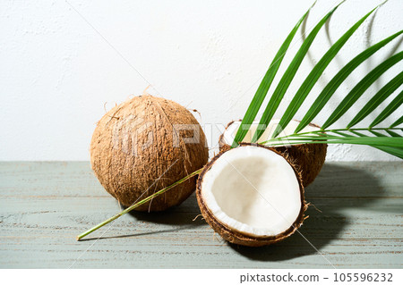 Coconut split in half Coconut split in half 105596232