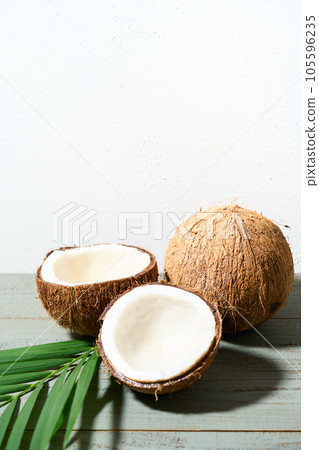 Coconut split in half Coconut split in half 105596235