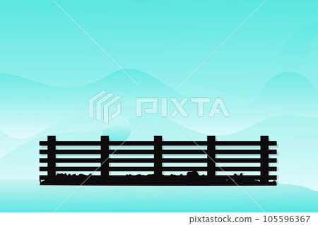 Black wooden texture board border fence vector landscape illustration design Black wooden texture board border fence vector landscape illustration design 105596367
