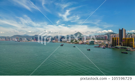 Aug 2 2023 Victoria Harbour is a iconic natural harbor 105596729