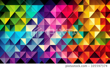 Generative AI, Rainbow Triangles - Abstract Background 105597374